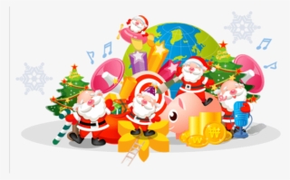 Free Png Transparent Christmas Decor With Santas Png - Children's Puzzles