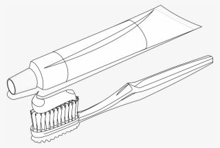 Toothbrush Drawing Cliparts Zone And - Brush And Toothpaste Black And White