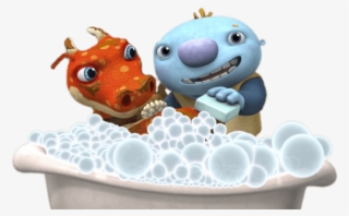 Wally Giving Borglelorp A Bath - Cartoon