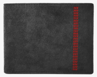 Alcantara Wallet With Red Stripe Embossing - Wallet