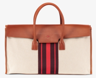 Canvas Overnight Bag With Red Stripe - Birkin Bag