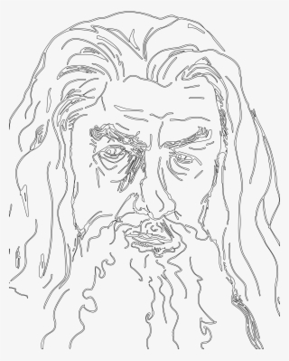 Lord Of The Rings, Gandalf The Grey - Line Art