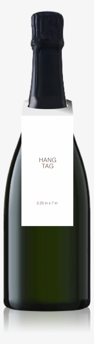 Champagne Bottle With A Blank Hangtag From Crushtag - Champagne Bottle Neck Tags