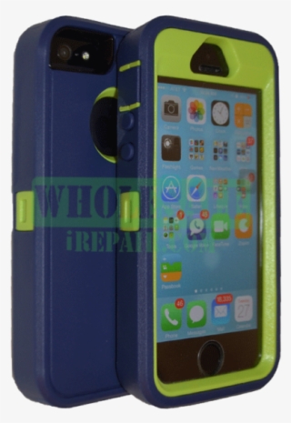 Iphone 5s/5 Dark Blue And Fluorestant Green Hybrid - Iphone