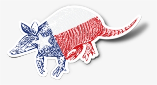 Armadillo Texas Flag Sticker