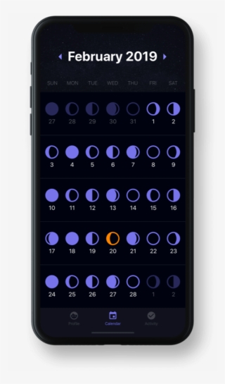 A Moon Phase Calendar - Smartphone