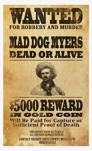 1880's-era Wanted Poster - Authentic Wanted Poster