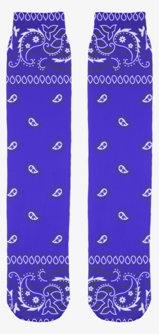 Royal Blue Bandana Print Socks, Unisex, Blue, - Ski