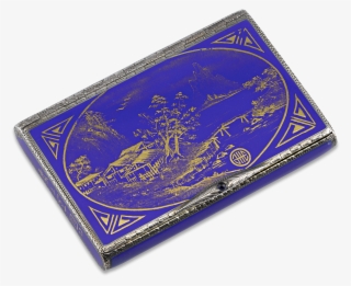 continental silver and blue enamel snuffbox - emblem