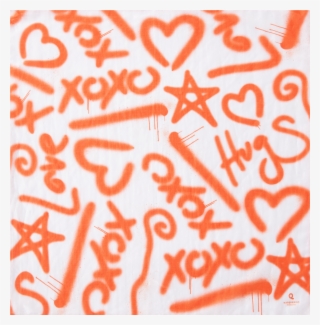 Scarf Design Xoxo Color Orange Poppy In 50 X 50 Cm - Heart