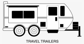 trailers bw-01 - travel trailer clip art