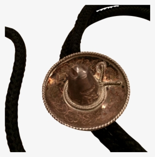 Mexican 925 Sterling Silver Sombrero Bolo Tie Fifties - Antique