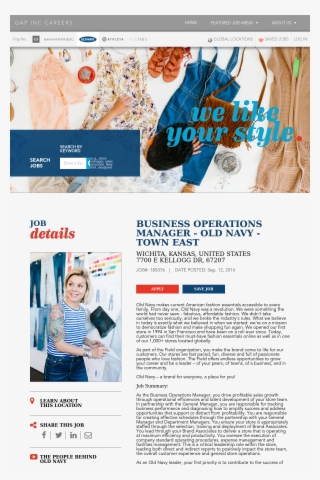 Business Operations Manager - Old Navy Brand Associate
