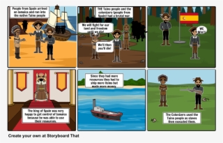 Colonization Of Jamaica - Cartoon