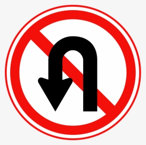 Open - No U Turn Traffic Sign
