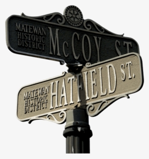 Hatfield And Mccoy Street Signs In Matewan - Hatfields And Mccoys Signs