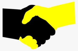 Yellow Hand Shake Clip Art - Handshake Clipart