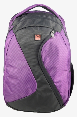 Black And Purple School Bag Front View - School Bag Transparent Png Hd
