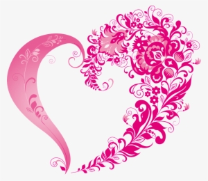 This Page Contains All About Wedding Heart Png - Pink Heart With Flowers Png