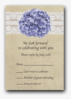 Burlap, Lace & Hydrangea Invitation - Dot & Bo, Inc.