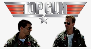 Top Gun Movie Image With Logo And Character - Tom Cruise Top Gun Transparent