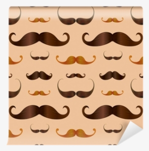 Hipster Realistic Mustache Seamless Pattern Wall Mural - Papel De Parede Adesivo - Bigodes - 002ppv