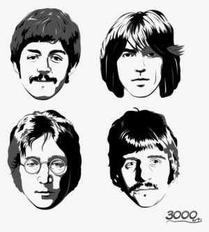 The Beatles By Sebi3000-d3888aa - Beatles Faces Black And White