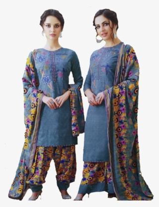 Wollen Salwar Suit Dress Material Royal Patiyala With - Silk