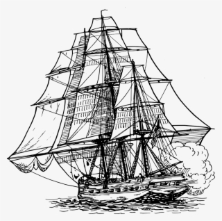 Clipper Ship Clipart - Frigate Drawing