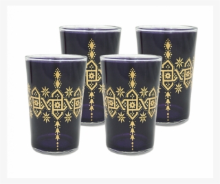 Moroccan Arabesque Purple Tea Glasses Rotato Image - Blue And White Porcelain