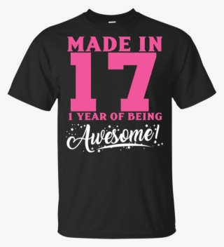 Made In 2017 Awesome 1st Birthday Pink Girl Kid T-shirt - Active Shirt