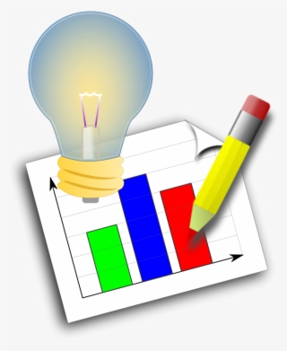 A Light Bulb Over A Bar Chart - Project Png Clip Art