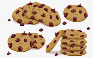 Chocolate Chip Vector Cookies Transprent - Kawaii Cute Food