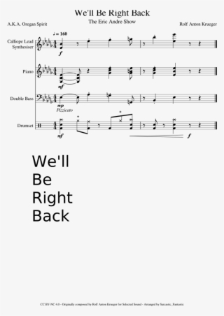 We'll Be Right Back - We Ll Be Right Back Piano
