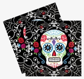 Day Of The Dead Party Napkins Pk36 - Day Of The Dead Mask Background