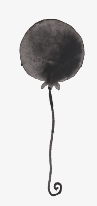 Black Watercolor Hand Painted Balloon Transparent - Drawing