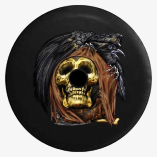 Jeep Wrangler Jl Backup Camera Day Black Crow On Haunted - Skull And Raven Png Transparent
