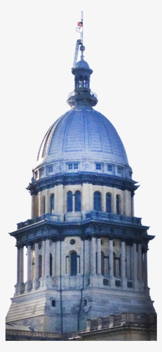 The Illinois State Capitol Building With Flag Flying - Illinois State Capitol