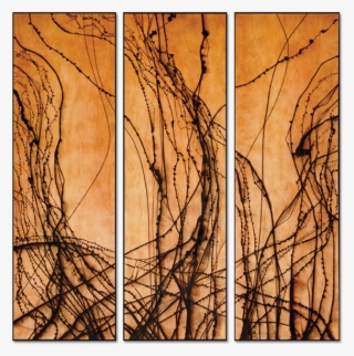 Burnt Panel Triptych No - Wood Burning Abstract