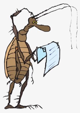 Vector - Cockroach Reading A Book
