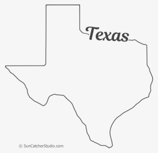 Free Texas Outline With State Name On Border, Cricut - Line Art