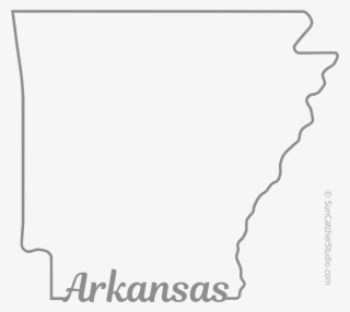 Free Arkansas Outline With State Name On Border, Cricut - Line Art