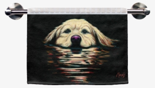 The Golden Retriever Ribbed Towel, Depicting A Chocolate - Towel