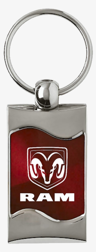 Au-tomotive Gold Ram Logo Rectangular Wave Burgundy - Keychain