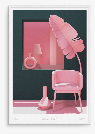 Pink Banana Leaf - Office Chair