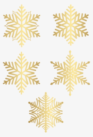 Snowflakes Gold Clip Art Deco Image - Motif