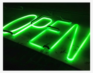 Green "open" Neon Sign - Neon