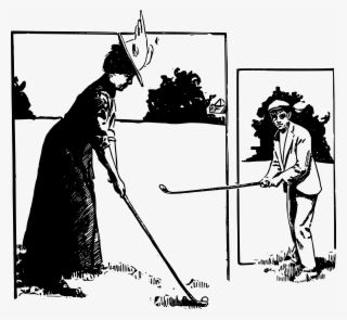 Big Image - Golfing Couple Cartoon