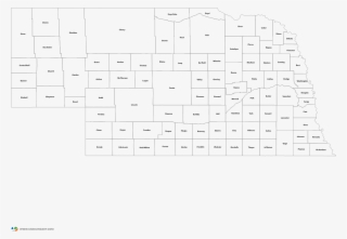 Nebraska Counties Outline Map - Cross