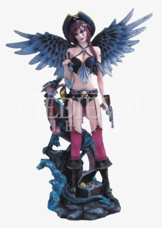 Pirate Angel With Dragon Statue - Figurine